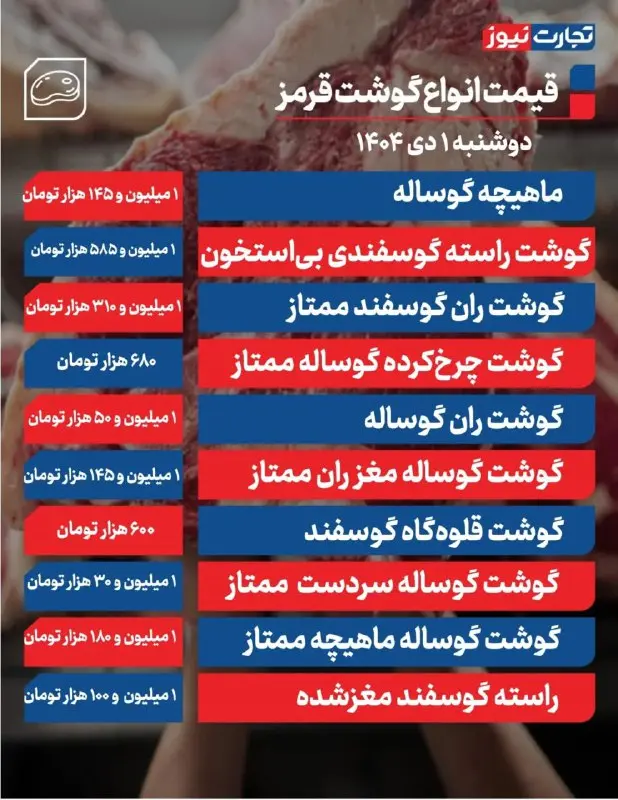 گوشت قرمز ۱ دی