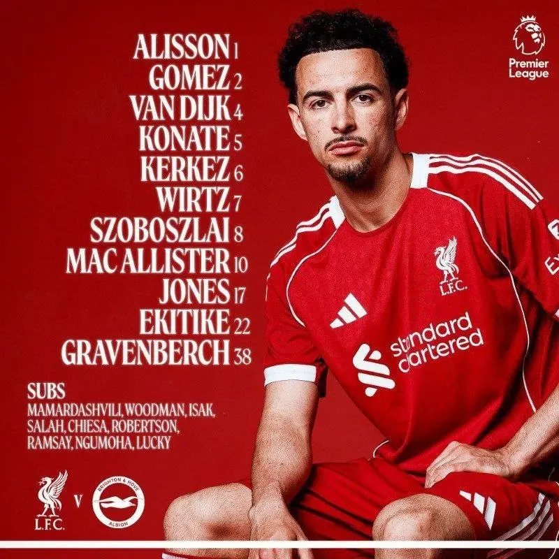 ⚽️ترکیب لیورپول برابر برایتون