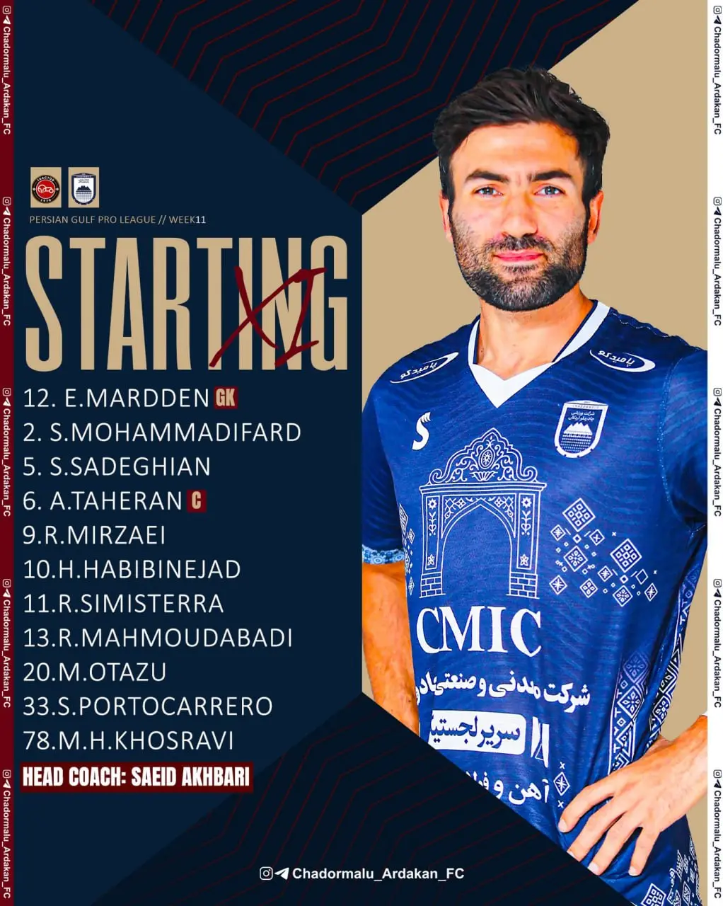 ترکیب تیم‌های تراکتور و چادرملو1