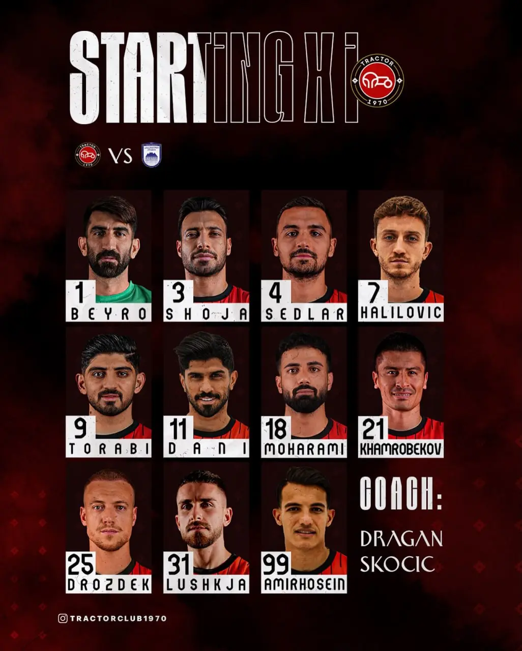 ترکیب تیم‌های تراکتور و چادرملو