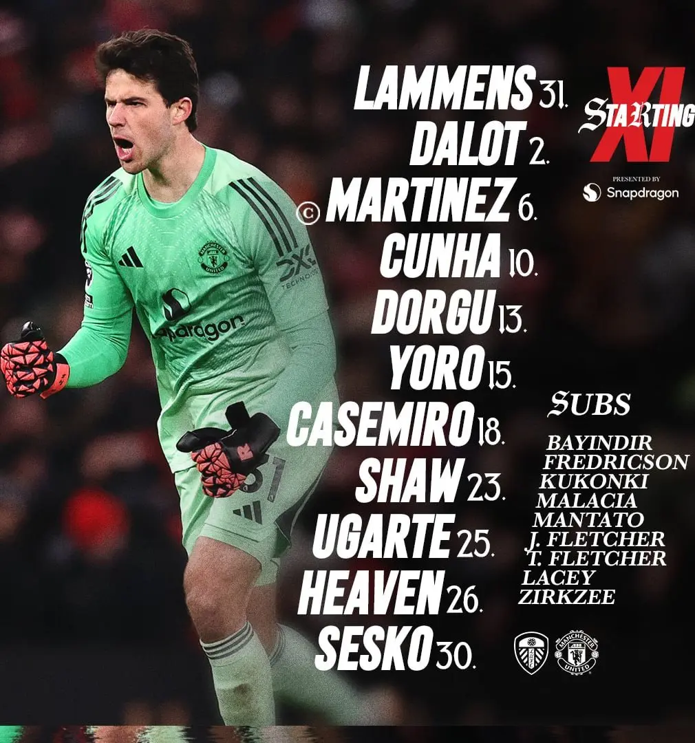 ترکیب منچستریونایتد برابر لیدز