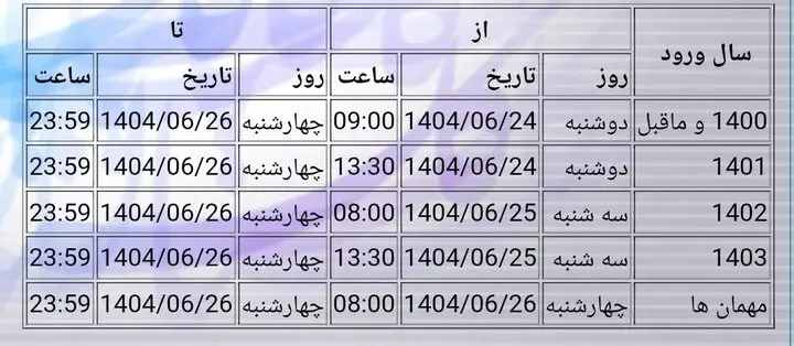 زمان انتخاب رشته دانشگاه علم و صنعت