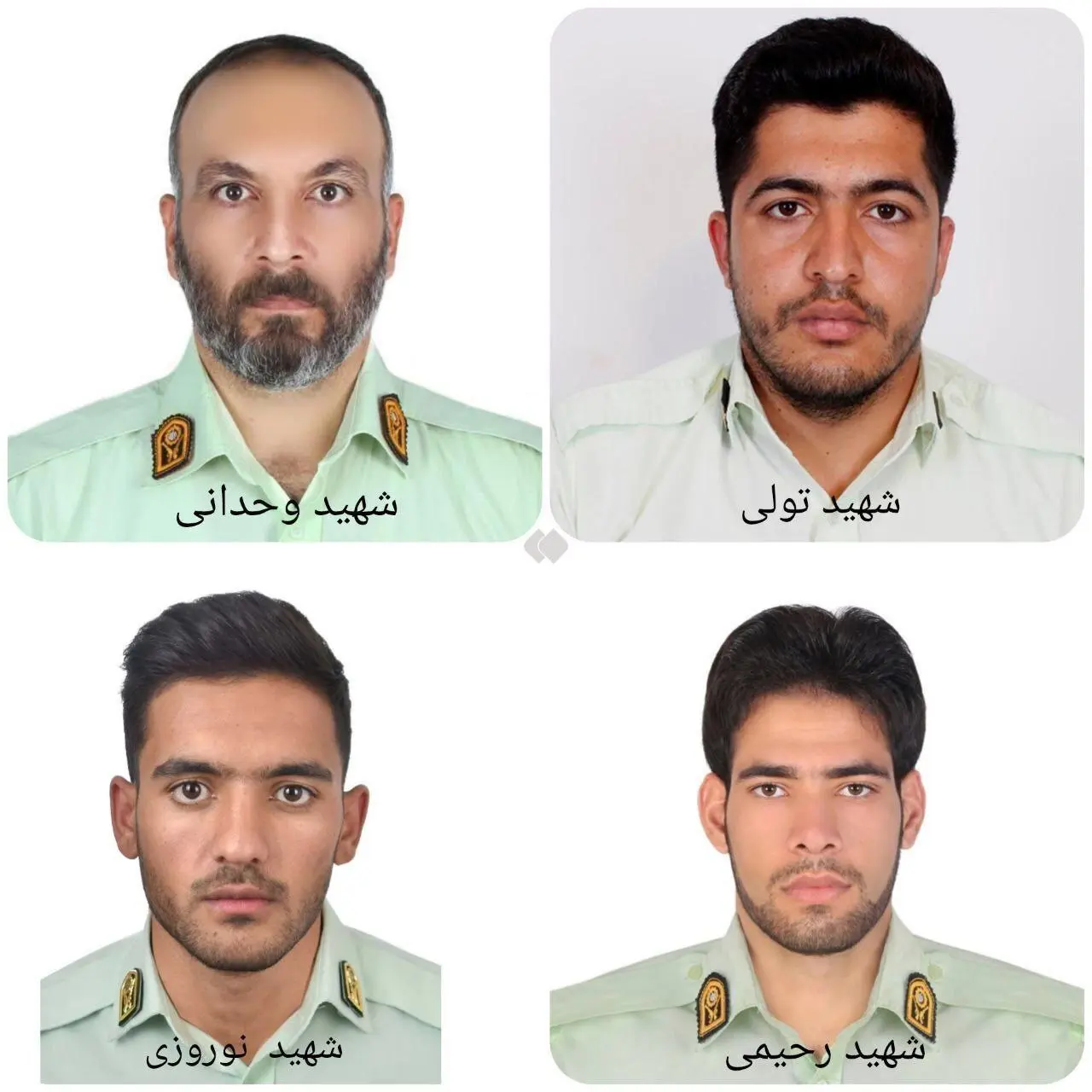 تصویری از ۴ شهید حمله تروریستی امروز ایرانشهر