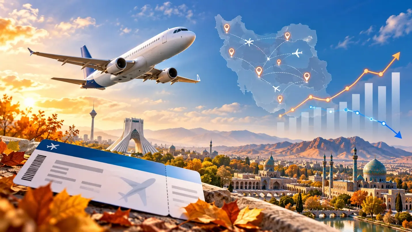 قیمت بلیط هواپیما در مهر ۱۴۰۵؛ بررسی روند نرخ‌ها در مسیرهای پرتردد