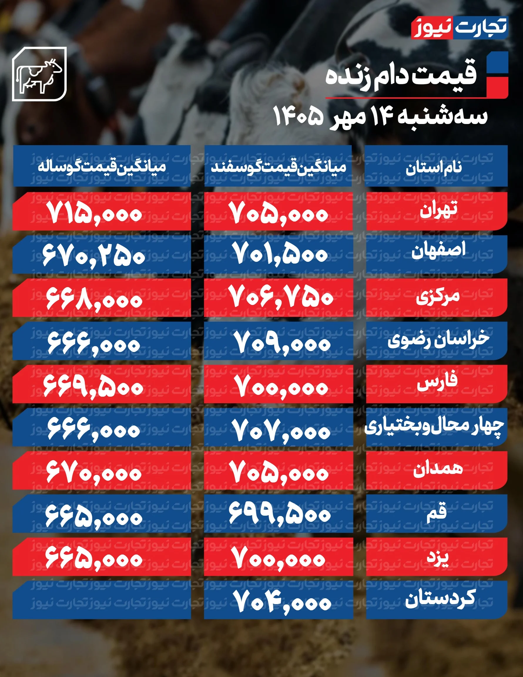 قیمت دام زنده