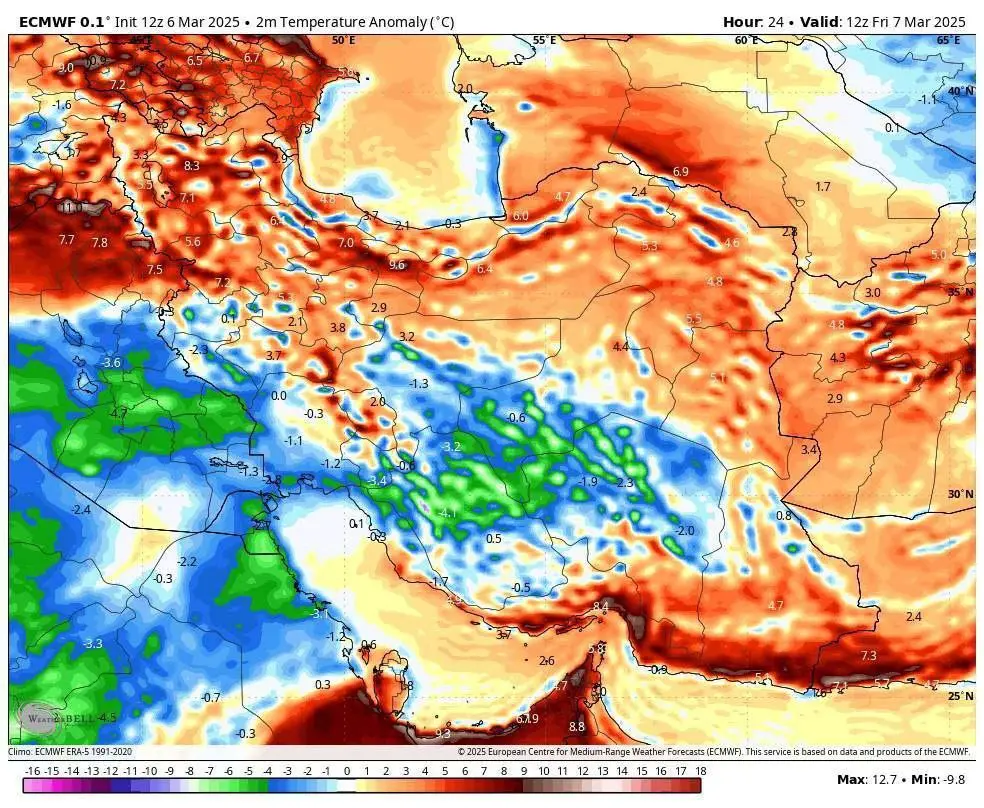 دمای هوای امروز تهران