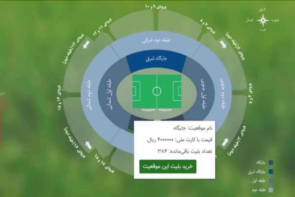 بلیت ۴۰۰ هزار تومانی ورزشگاه آزادی