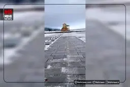 تصویر تماشایی از بارش برف در آرامگاه کوروش