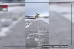 تصویر تماشایی از بارش برف در آرامگاه کوروش