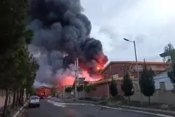 آتش سوزی در شهرک صنعتی اشتهارد