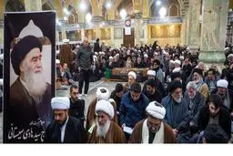 چند قاب از تشییع برادر آیت‌الله سیستانی در قم + عکس