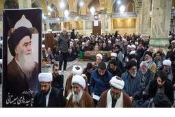 چند قاب از تشییع برادر آیت‌الله سیستانی در قم + عکس