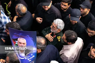 حضور فرمانده سپاه قدس در مراسم تشییع اسماعیل هنیه