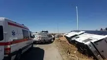 مصدومیت ۱۴ زائر ایرانی در پی انحراف خودروی حامل زائران اربعین در محور کربلا