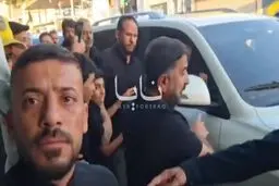 حضور مقتدی صدر در بین تشییع‌کنندگان رهبر شهید در نجف + ویدئو
