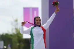 Female cyclist wins Iran's first ever Asian games medal