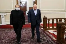 تصویری معنادار از علی لاریجانی و محمدباقر قالیباف 
