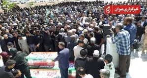 مراسم تشییع پیکر شهدای حمله تروریستی به دادگستری زاهدان + ویدیو