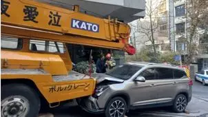 حادثه برای جرثقیل در خیابان شریعتی تهران/ اپراتور جرثقیل درگذشت