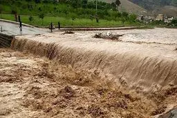 سیل در جیرفت کرمان/ قطع برق ۱۳ روستا/ ویدئو
