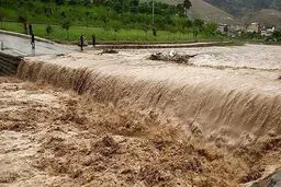 سیل در جیرفت کرمان/ قطع برق ۱۳ روستا/ ویدئو
