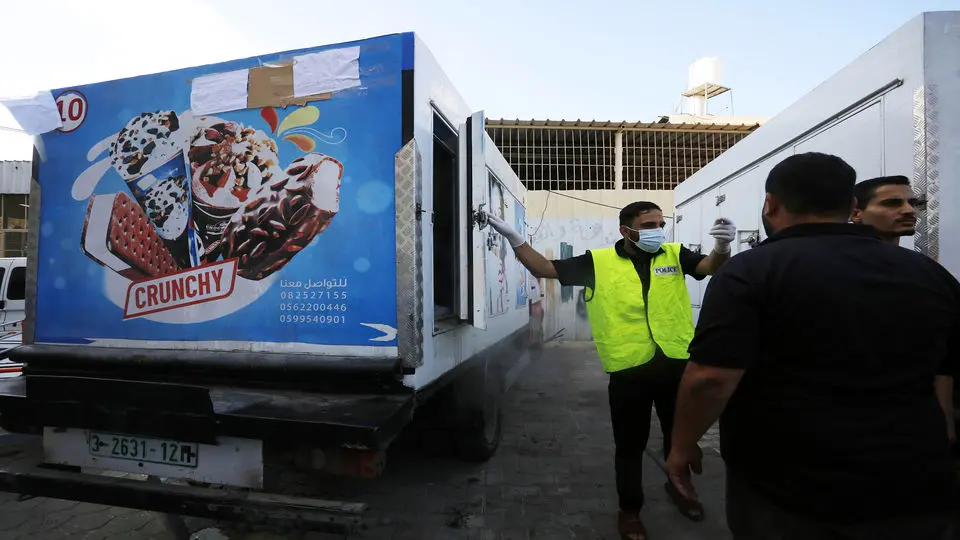نگهداری اجساد شهدای فلسطینی در ماشین‌های حمل بستنی/ ویدیو