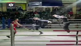 رقص مازندرانی ها بر رینگ بوکس+ ویدئو