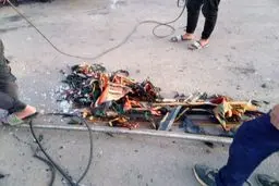 نخل تاریخی ۳۰۰ ساله عزاداری اردستان طعمه حریق شد

