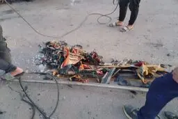 نخل تاریخی ۳۰۰ ساله عزاداری اردستان طعمه حریق شد

