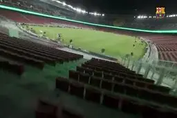 آخرین وضعیت استادیوم درحال بازسازی نوکمپ + ویدئو