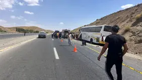 حادثه مرگبار واژگونی اتوبوس در گردنه حیران/ ویدئو