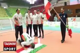 دور افتخار گلبالیست‌های ایران با پرچم ایران بعد از قهرمانی در آسیا + ویدیو