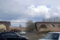 حمله هوایی دشمن آمریکایی-صهیونی به پل راه‌آهن زنجان - میانه