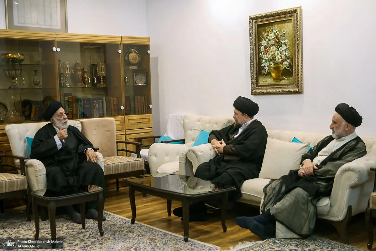 سیدحسن خمینی با برادر رهبر شهید دیدار کرد + عکس
