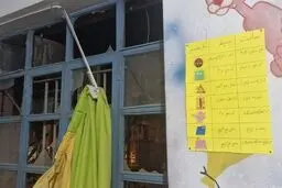 تصاویری از خسارت‌های وارد شده به یک مدرسه در خیابان ایران در پی حملات آمریکا و اسرائیل 
