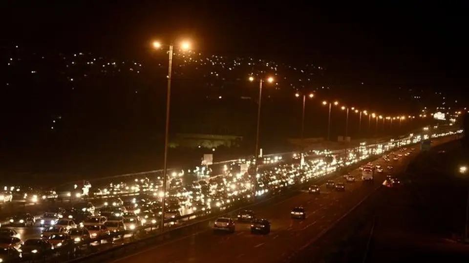 ترافیک سنگین در جاده چالوس