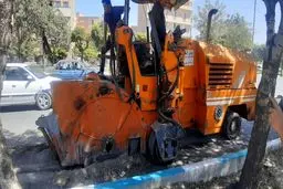 عملیات اجرای حفاری فیبرنوری در شهر همدان