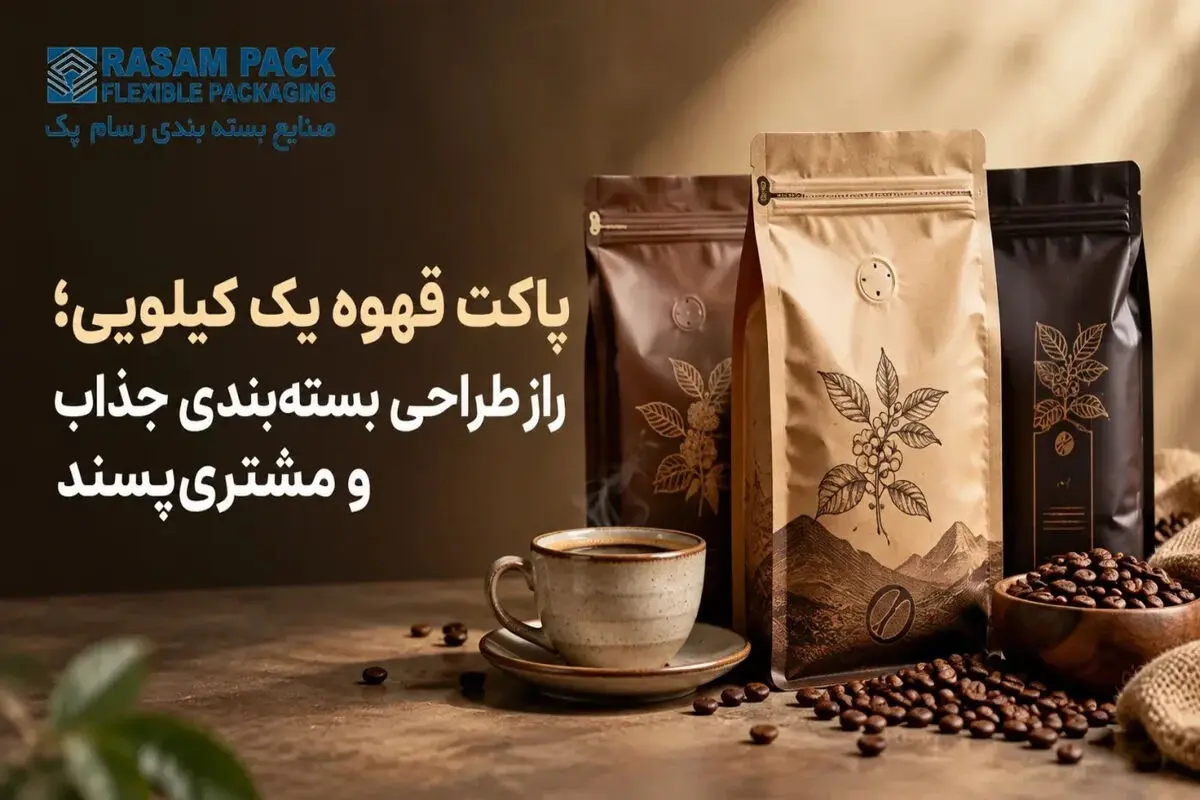 پاکت قهوه یک کیلویی؛ راز طراحی بسته‌بندی جذاب و مشتری‌پسند