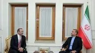 دیدار دبیر شورای عالی امنیت ملی ارمنستان با وزیرخارجه ایران

