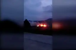 آتش سوزی در یک پایگاه نظامی ارتش روسیه در شبه جزیره کریمه

