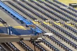 ورود ناگهانی یک روباه به استادیوم فوتبال+ ویدئو