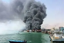 تصاویر جدید از حادثه انفجار در اسکله بوشهر + ویدئو
