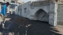 ورود غیراصولی آسفالت به حریم حمام تاریخی پیرحصار!
