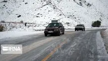 بارش ۱۱ سانتی متر برف در جاده چالوس