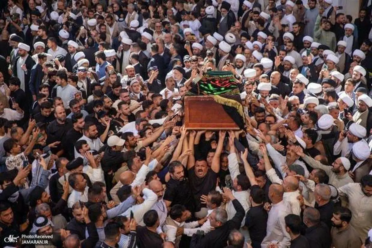پیکر همسر آیت‌الله العظمی سیستانی تشییع شد + ویدئو 