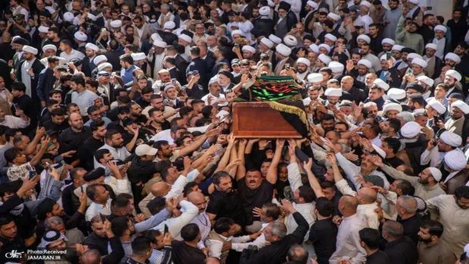 پیکر همسر آیت‌الله العظمی سیستانی تشییع شد + ویدئو 