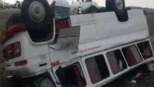 مینی بوس حامل تیم کشتی واژگون شد/۱۴ نفرمصدوم شدند