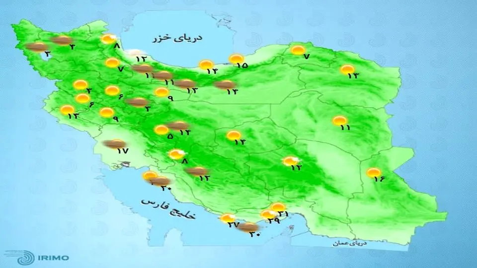 وضعیت آب و هوا، امروز ۱۳ آذر ۱۴۰۲ / تداوم افزایش آلودگی هوای کلانشهر‌ها