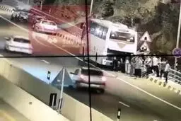 سقوط مرگبار ۸۰ متری مرد جوان در آزادراه تهران ـ شمال/ ویدئو

