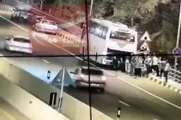 سقوط مرگبار ۸۰ متری مرد جوان در آزادراه تهران ـ شمال/ ویدئو

